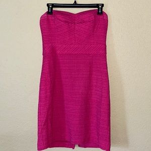 Trina Turk Strapless Tweed Hot Pink Cora Dress